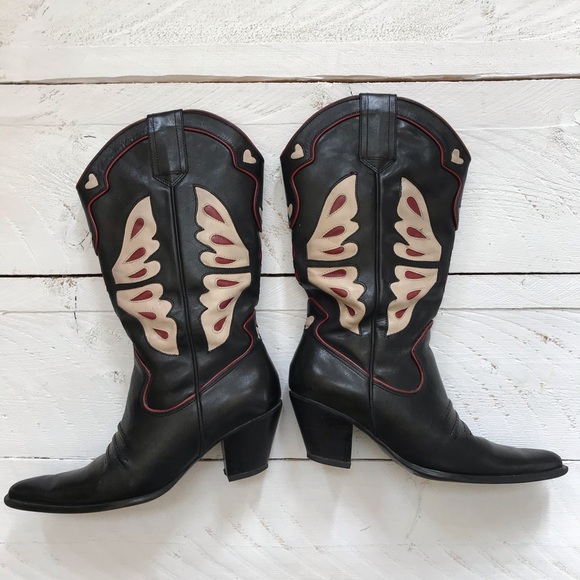 Nine West Butterfly Cowboy Boots Womens 
